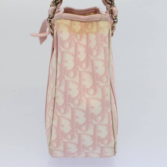 CHRISTIAN DIOR Trotter Canvas Hand Bag PVC Leather Pink 09-BO-0076 Auth yk8952 - Picture 4 of 16